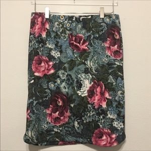 J.Jill ponte pencil skirt size S floral